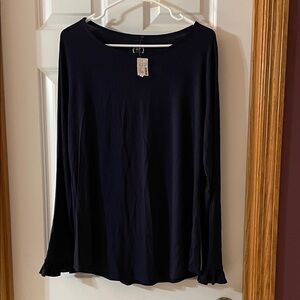 Maurice’s Ladies Navy Long-Sleeve Ruffle Cuff Top Size XL